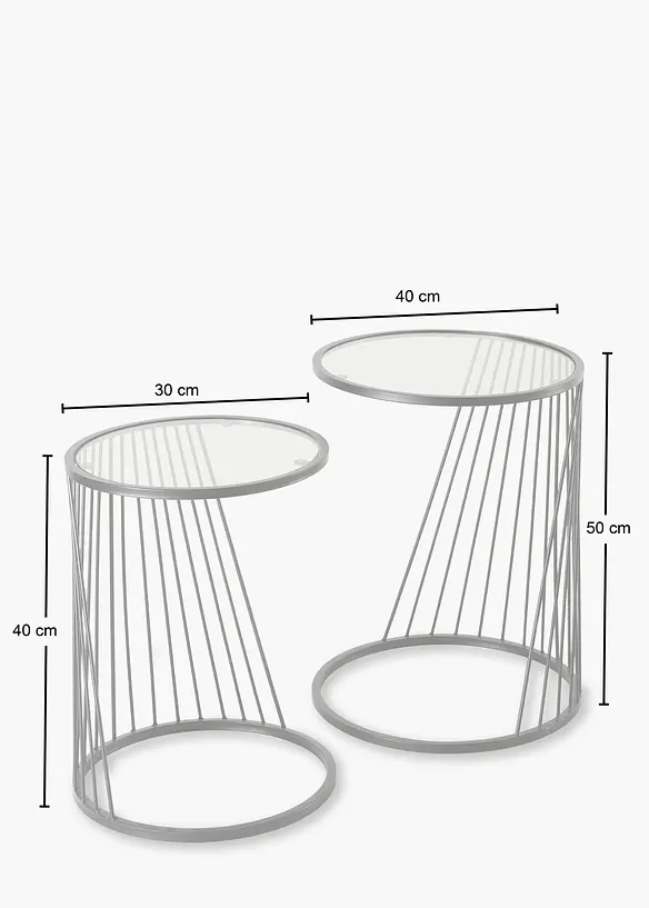 Lot de 2 tables d&rsquo;appoint, bonprix