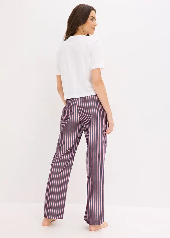 Pyjama avec pantalon tiss&eacute;, bonprix
