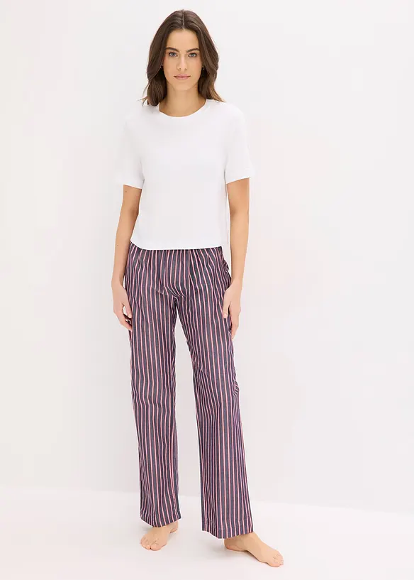 Pyjama avec pantalon tiss&eacute;, bonprix
