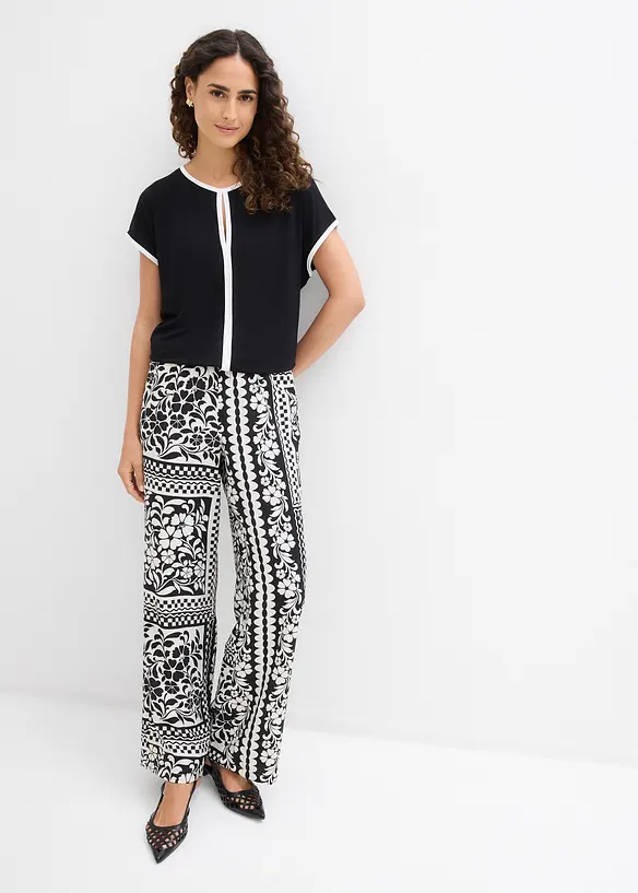 T-shirt avec passepoil, bonprix