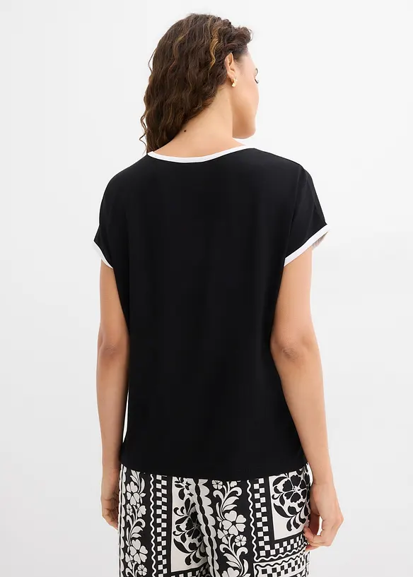 T-shirt avec passepoil, bonprix