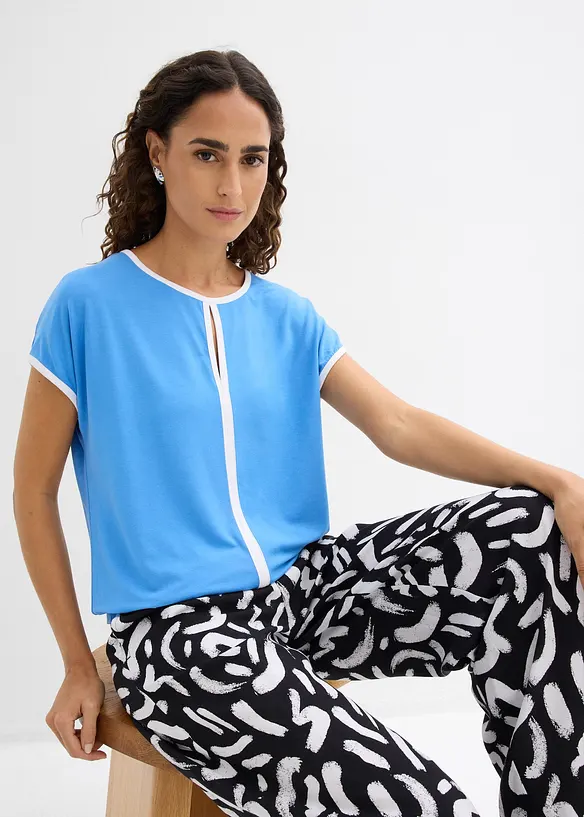 T-shirt avec passepoil, bonprix