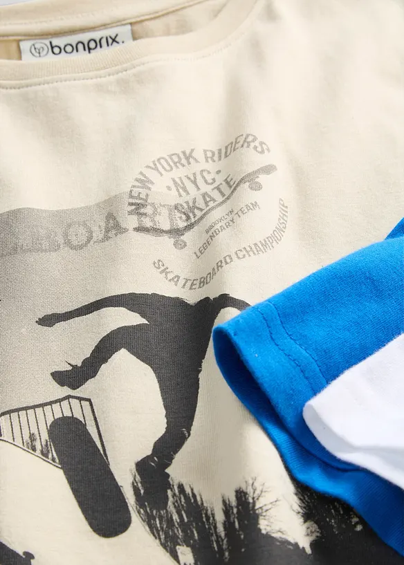 Lot de 3 T-shirts 100% coton, bonprix