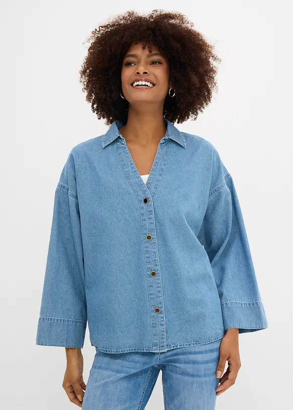 Jeansbluse aus Bio-Baumwolle, bonprix
