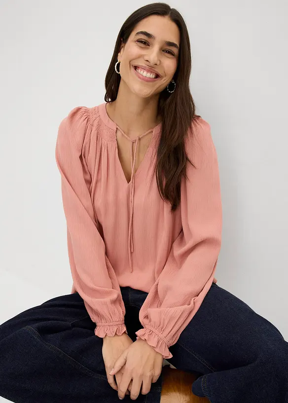 Tunikabluse aus flie&szlig;ender Viskose, bonprix