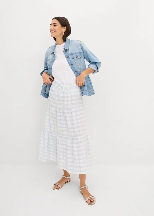 Jupe midi 100% coton, bonprix
