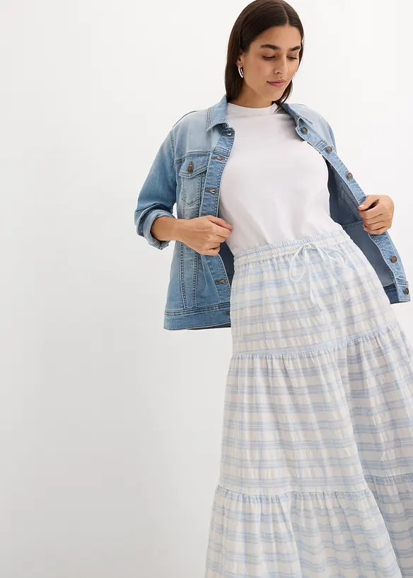 Jupe midi 100% coton, bonprix