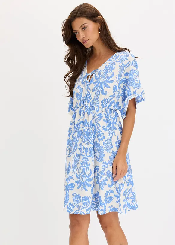 Robe-tunique &agrave; d&eacute;collet&eacute; plongeant, bonprix