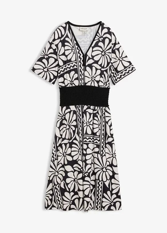Robe midi avec d&eacute;collet&eacute; plongeant, bonprix