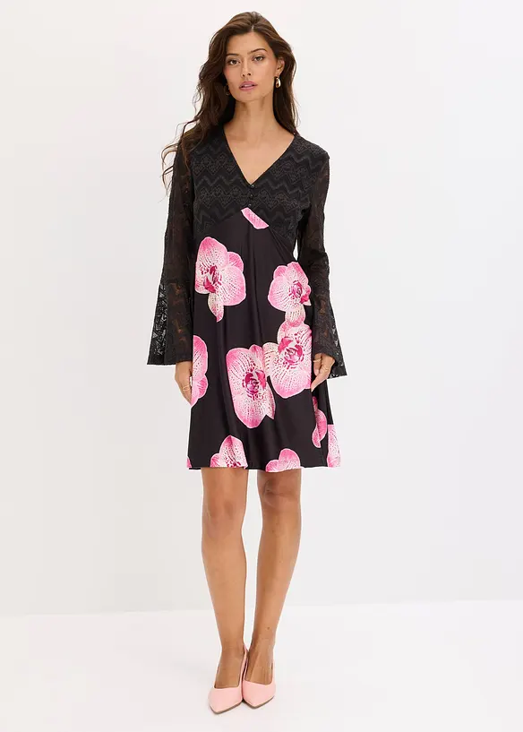 Jerseykleid mit Spitze, bonprix