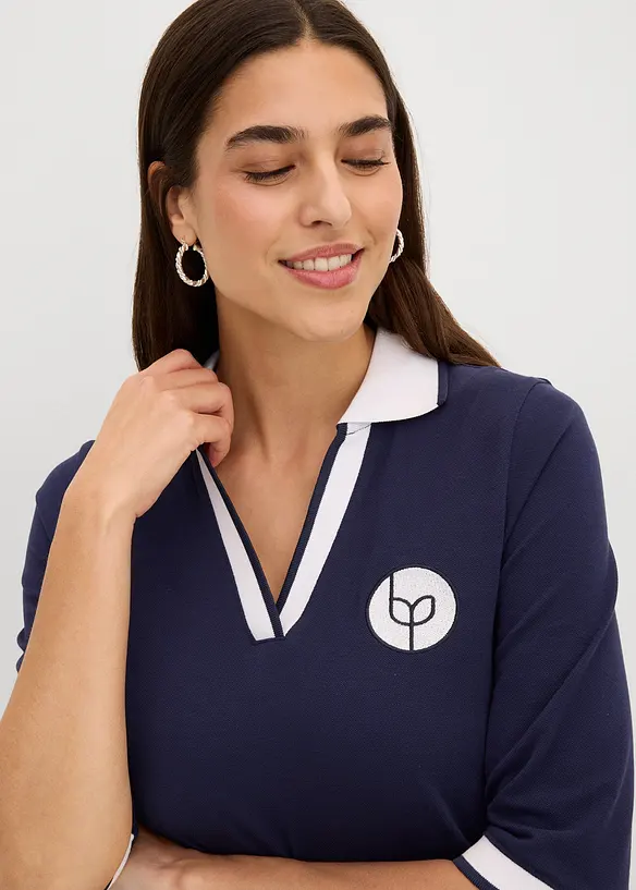 Knieumspielendes Frottee-Kleid mit Polokragen, bonprix