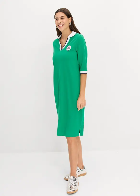 Knieumspielendes Frottee-Kleid mit Polokragen, bonprix