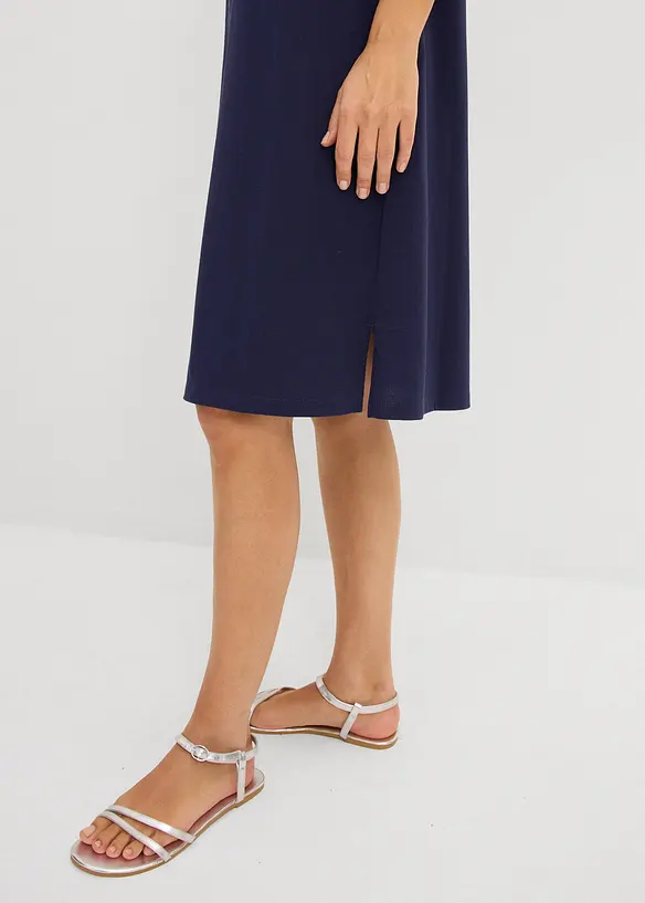 Knieumspielendes Frottee-Kleid mit Polokragen, bonprix