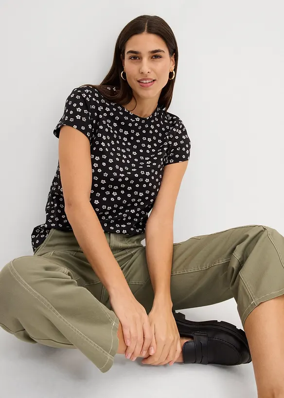 Shirt (3er Pack) aus Baumwoll-Elasthan-Mix, bonprix