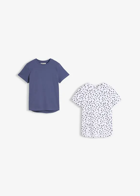 Lot de 2 T-shirts en coton extensible, bonprix
