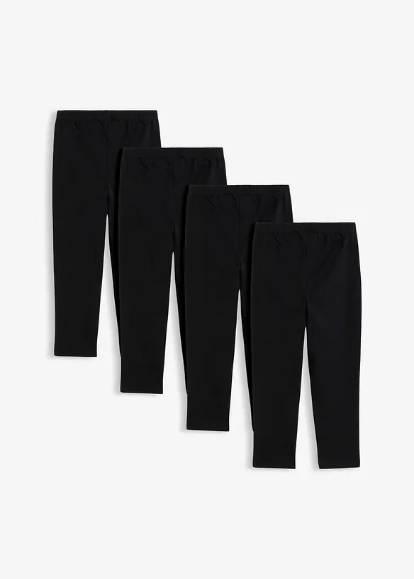 Lot de 4 leggings corsaire en coton extensible, bonprix