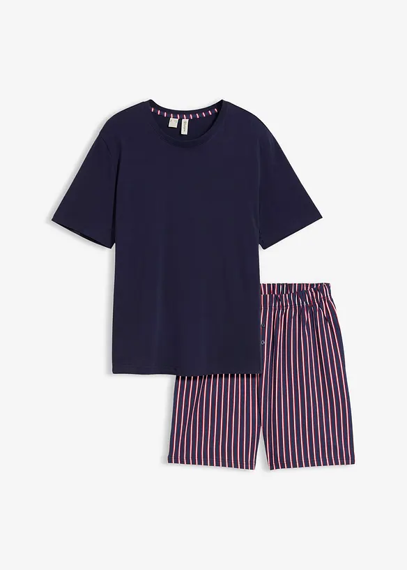 Pyjashort 100% coton avec short tiss&eacute;, bonprix