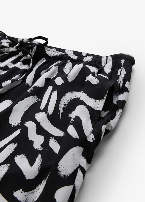 Pantalon imprim&eacute; en viscose fluide, taille &eacute;lastiqu&eacute;e, bonprix