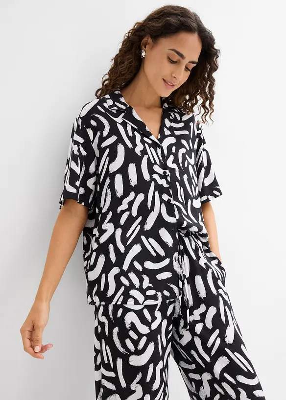 Hemdbluse aus flie&szlig;ender Viskose, bonprix