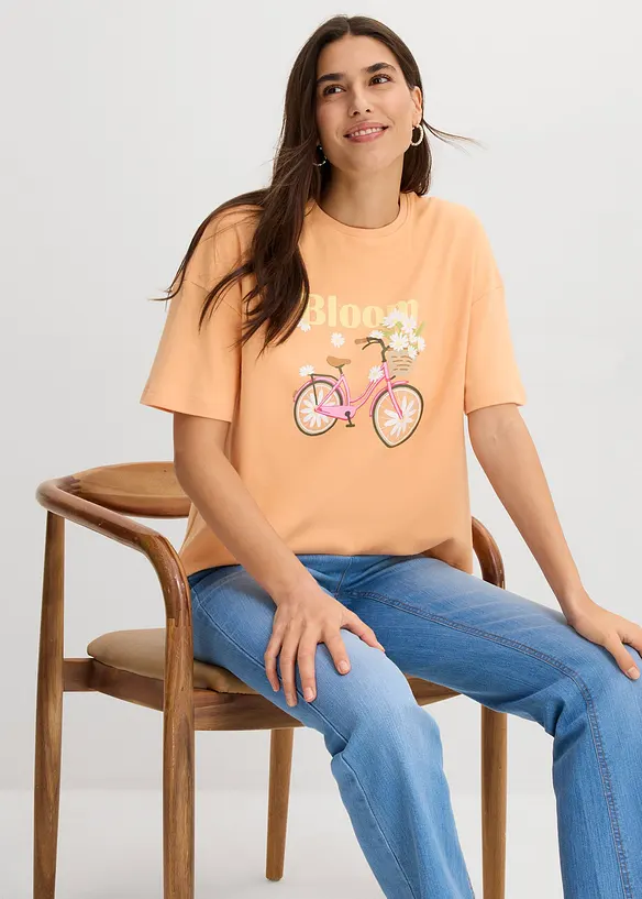 Lockeres T-Shirt aus reiner Baumwolle, bonprix