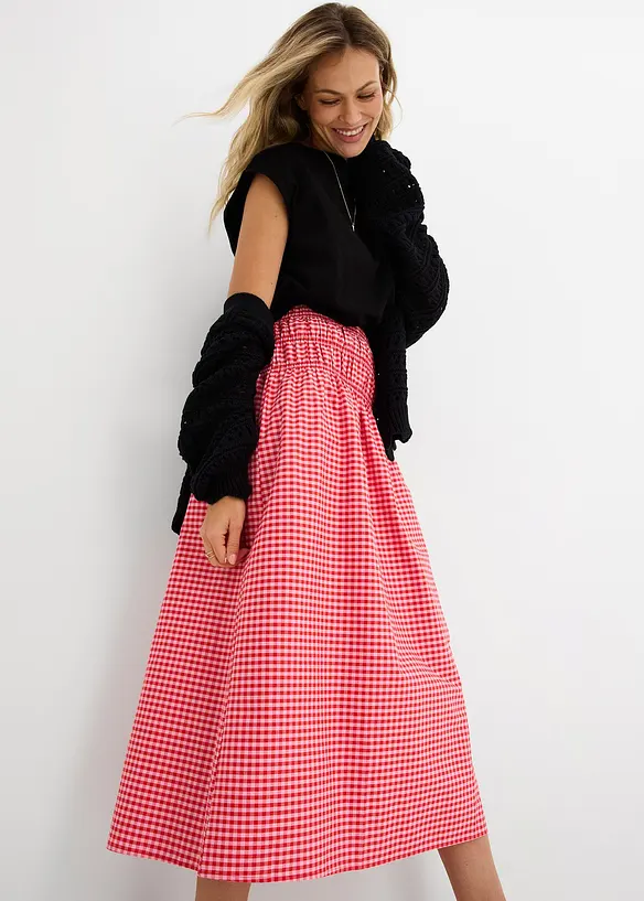 Jupe longue en coton extensible, bonprix