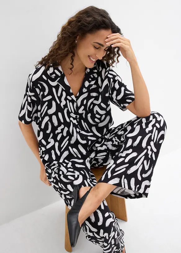 Hemdbluse aus flie&szlig;ender Viskose, bonprix