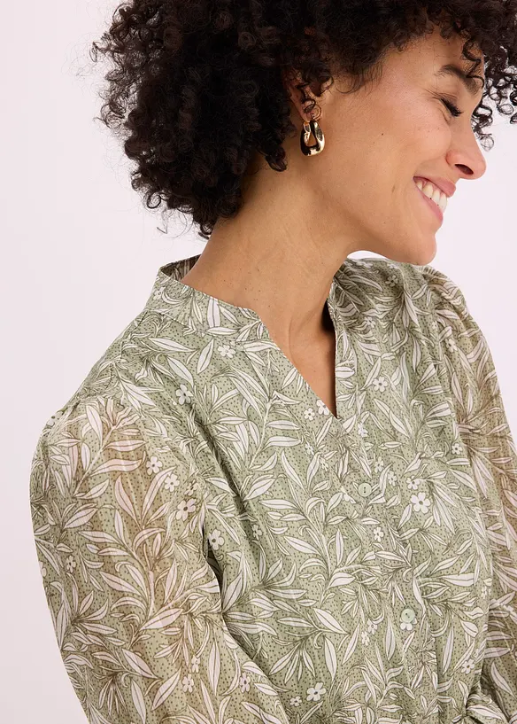 Hemdblusenkleid aus Chiffon, bonprix