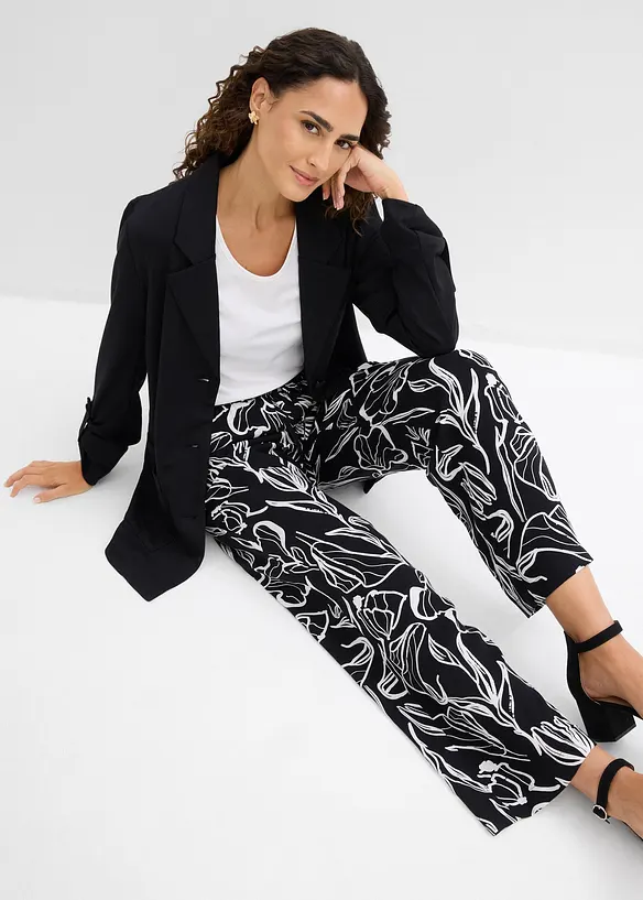 Pantalon &agrave; taille &eacute;lastiqu&eacute;e en viscose, bonprix