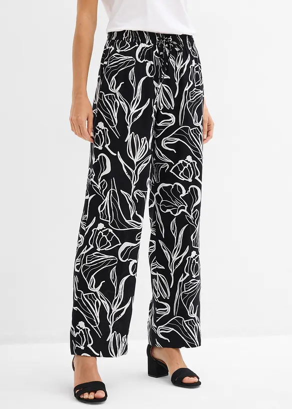 Pantalon &agrave; taille &eacute;lastiqu&eacute;e en viscose, bonprix