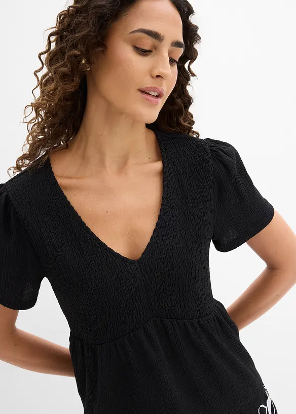 Shirt aus strukturiertem Cr&ecirc;pe, bonprix