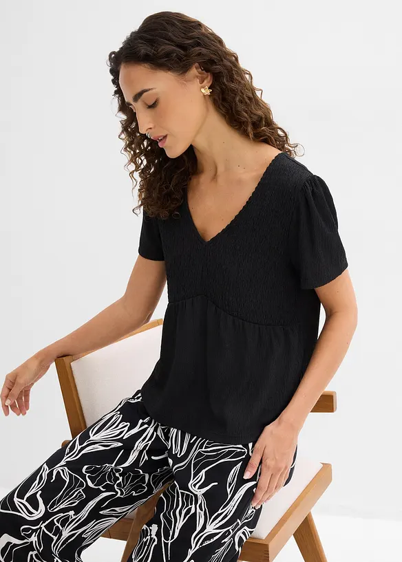 Shirt aus strukturiertem Cr&ecirc;pe, bonprix