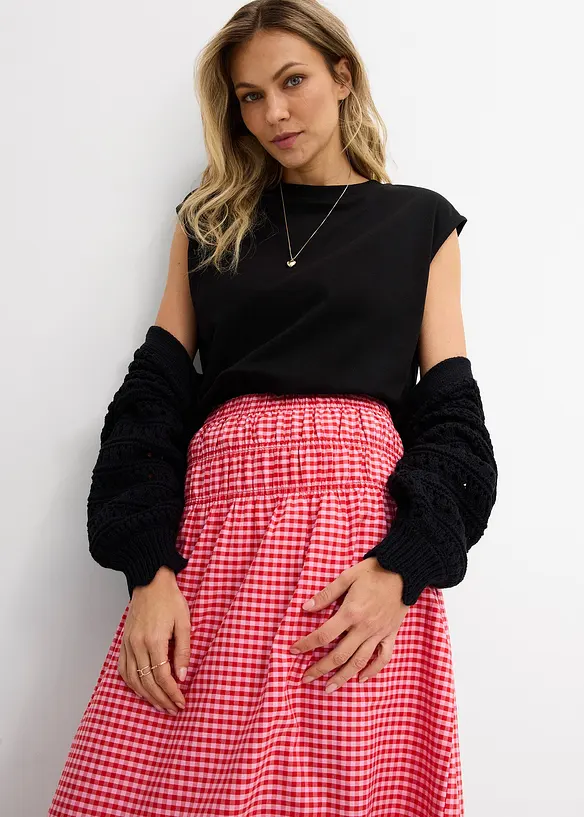 Jupe longue en coton extensible, bonprix