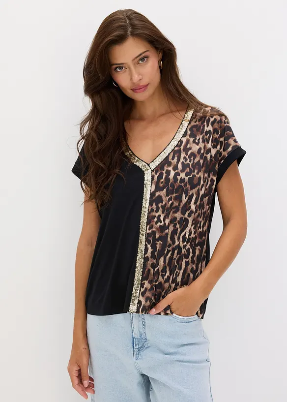Shirt mit Pailletten, bonprix