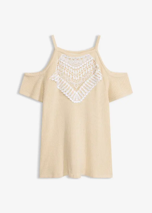 Strickshirt mit Spitze, bonprix