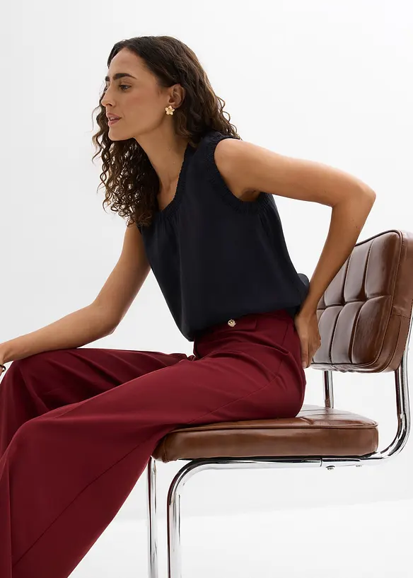 Top sans manches en viscose m&eacute;lang&eacute;e, bonprix