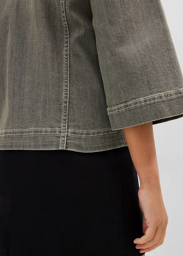 Veste en jean, manches 3/4, bonprix