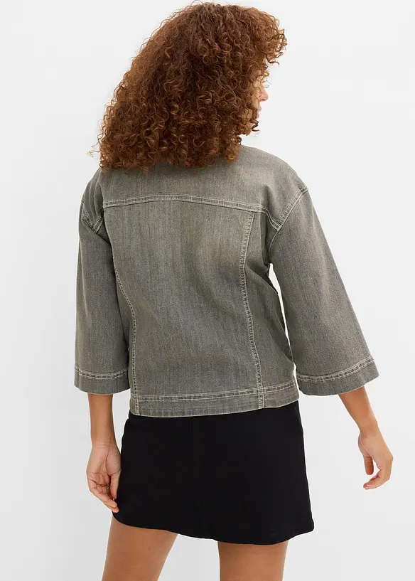 Veste en jean, manches 3/4, bonprix