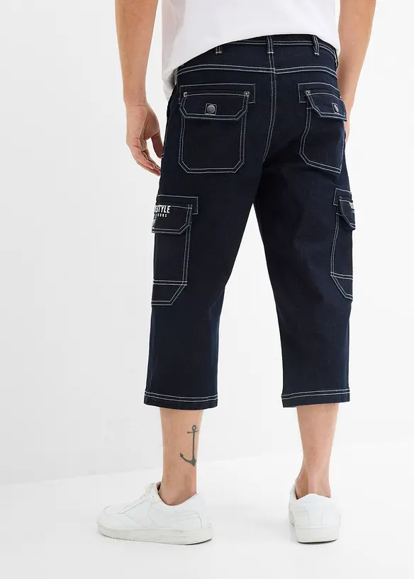 Jean cargo 3/4 regular &agrave; taille &eacute;lastiqu&eacute;e, bonprix