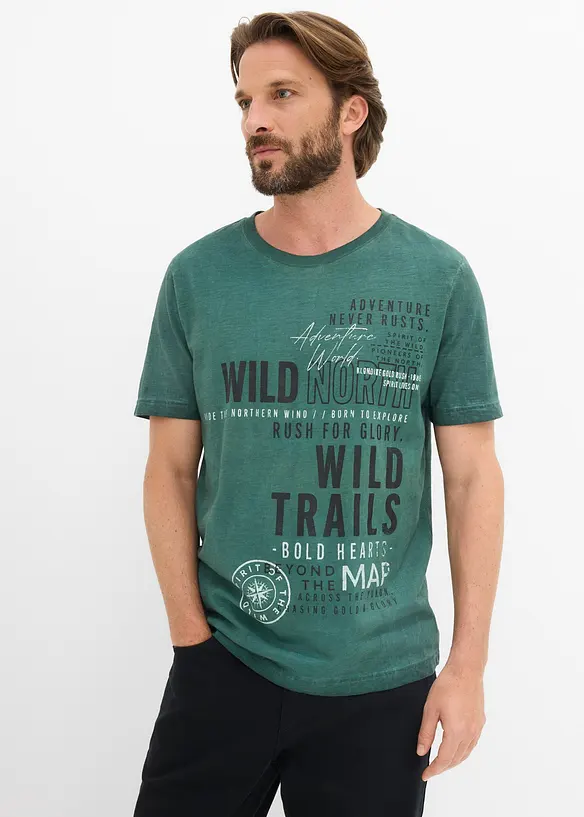 T-shirt aspect d&eacute;lav&eacute;, 100% coton, bonprix