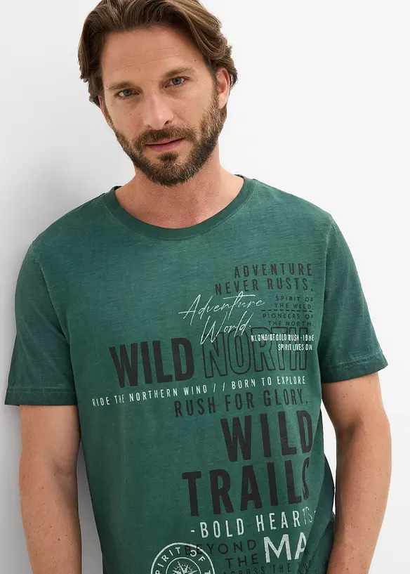 T-shirt aspect d&eacute;lav&eacute;, 100% coton, bonprix