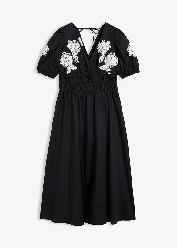 Robe midi brod&eacute;e, bonprix
