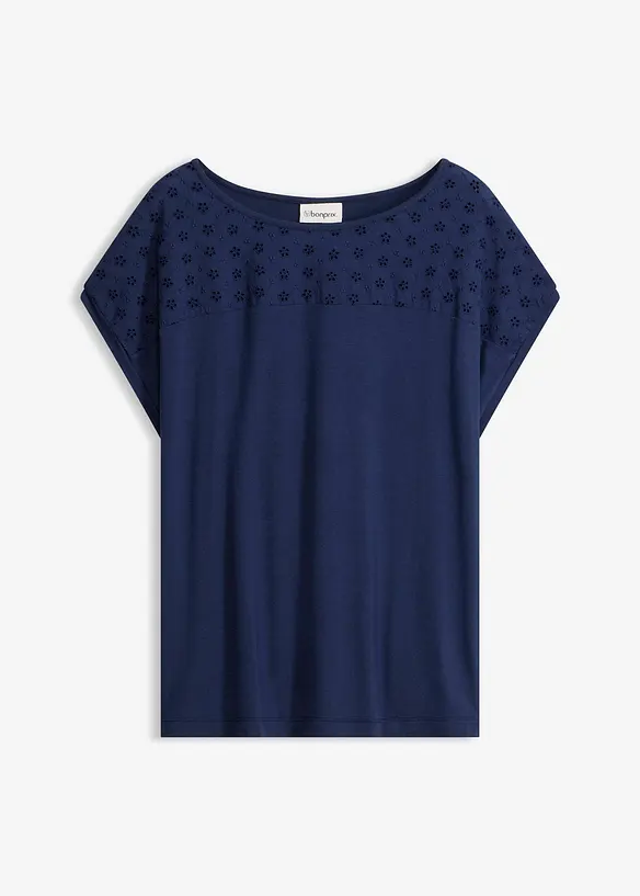 T-shirt doux &agrave; empi&egrave;cement en dentelle, bonprix