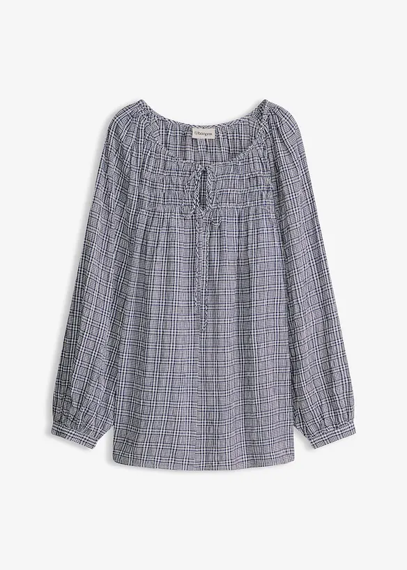 Blouse &agrave; carreaux en seersucker, bonprix