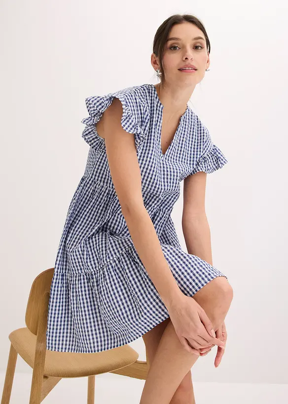 Robe courte en seersucker, bonprix