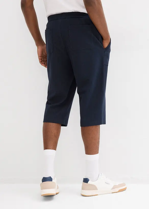 Bermuda sweat long &agrave; taille &eacute;lastiqu&eacute;e, aspect denim, bonprix