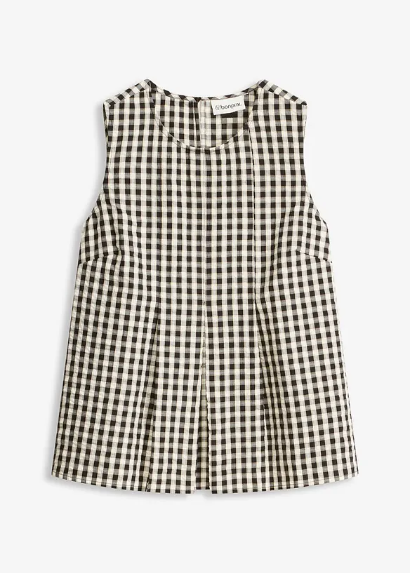 Top sans manches &agrave; carreaux, bonprix