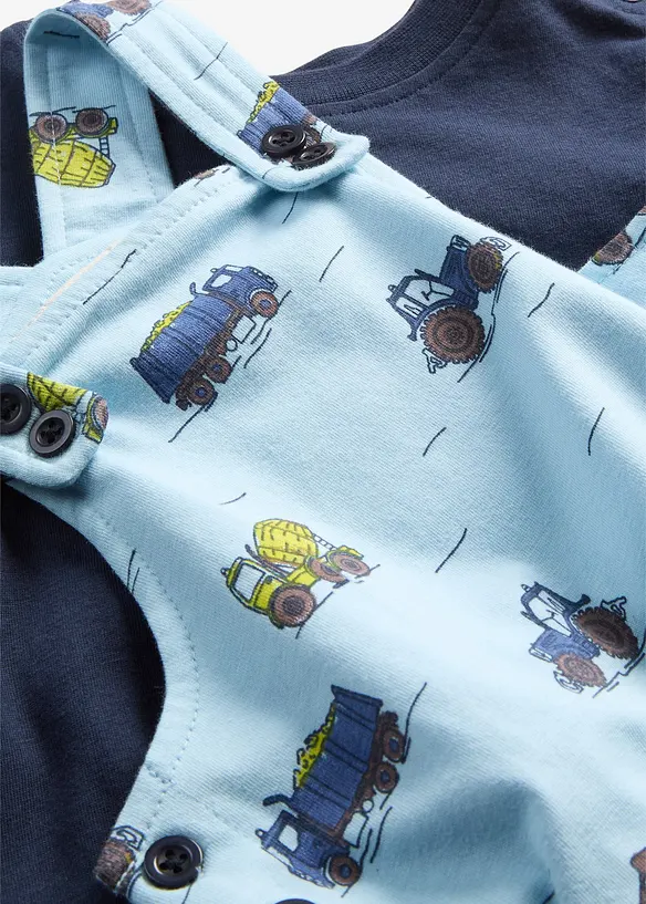 Ensemble comprenant un T-shirt et une salopette en coton, bonprix