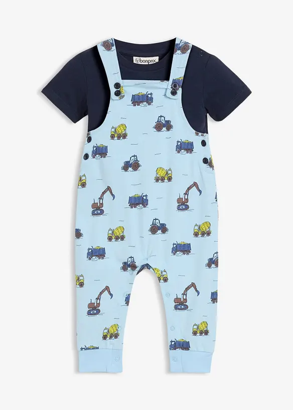 Ensemble comprenant un T-shirt et une salopette en coton, bonprix