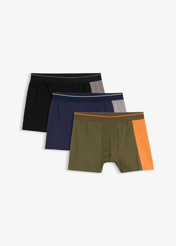 Lot de 3 boxers midi coton, bonprix