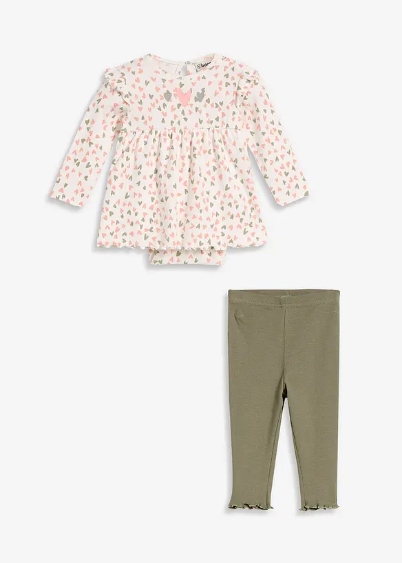 Robe-body et legging en coton (ens. 2 pces), bonprix
